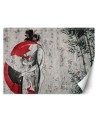 Original wall murals - Japanese geisha with fan abstract | FEEBY