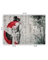 Original wall murals - Japanese geisha with fan abstract | FEEBY