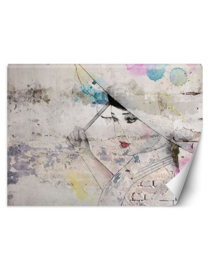Wall mural - Geisha parosol old wall | FEEBY