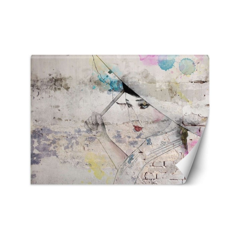 Wall mural - Geisha parosol old wall | FEEBY