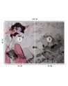 Stylish wall mural - Geisha portrait on concrete wall | FEEBY