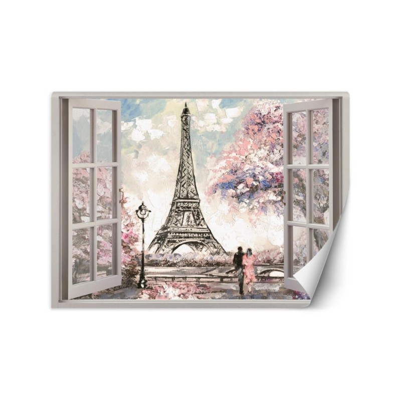 The most fashionable wall murals - Window with view of the Eiffel Tower | FEEBY