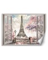 The most fashionable wall murals - Window with view of the Eiffel Tower | FEEBY
