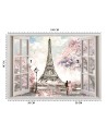 The most fashionable wall murals - Window with view of the Eiffel Tower | FEEBY