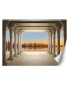 Depth effect wall mural - Columns with city view | FEEBY