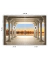 Depth effect wall mural - Columns with city view | FEEBY