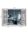 Fashionable wall murals - New York City window Brooklyn Bridge black | FEEBY