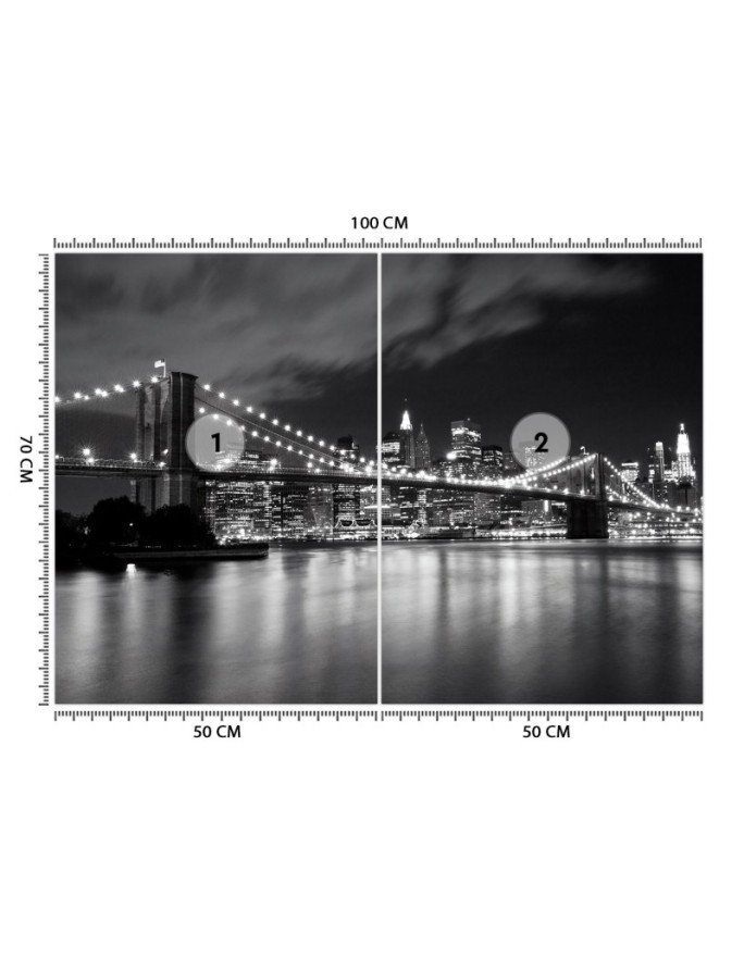 Photo Wallpaper - Brooklyn Bridge at night New York | FEEBY