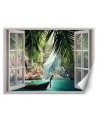 Most fashionable Wallpapers - Window view tropical beach palm trees | FEEBY
