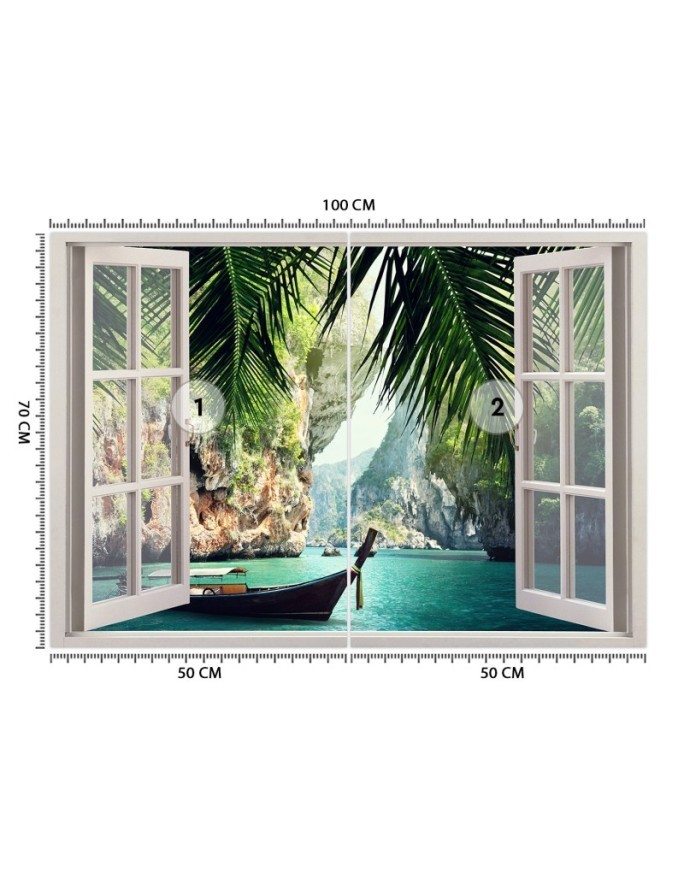 Most fashionable Wallpapers - Window view tropical beach palm trees | FEEBY