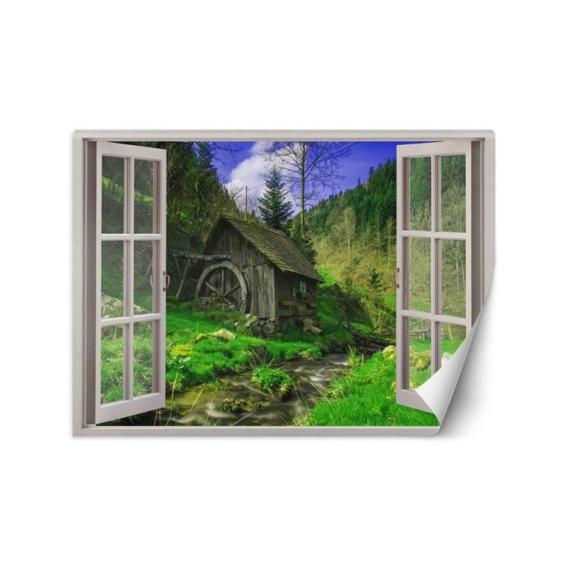 The most fashionable Wallpapers - View from the window cottage mountain stream | FEEBY