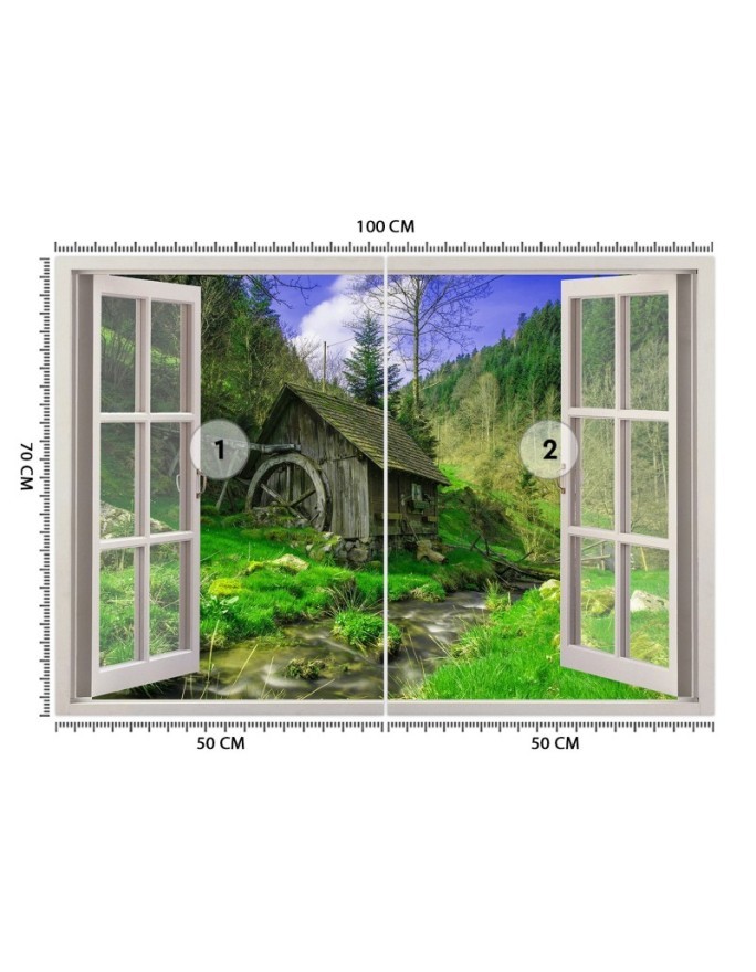 The most fashionable Wallpapers - View from the window cottage mountain stream | FEEBY