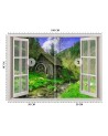 The most fashionable Wallpapers - View from the window cottage mountain stream | FEEBY