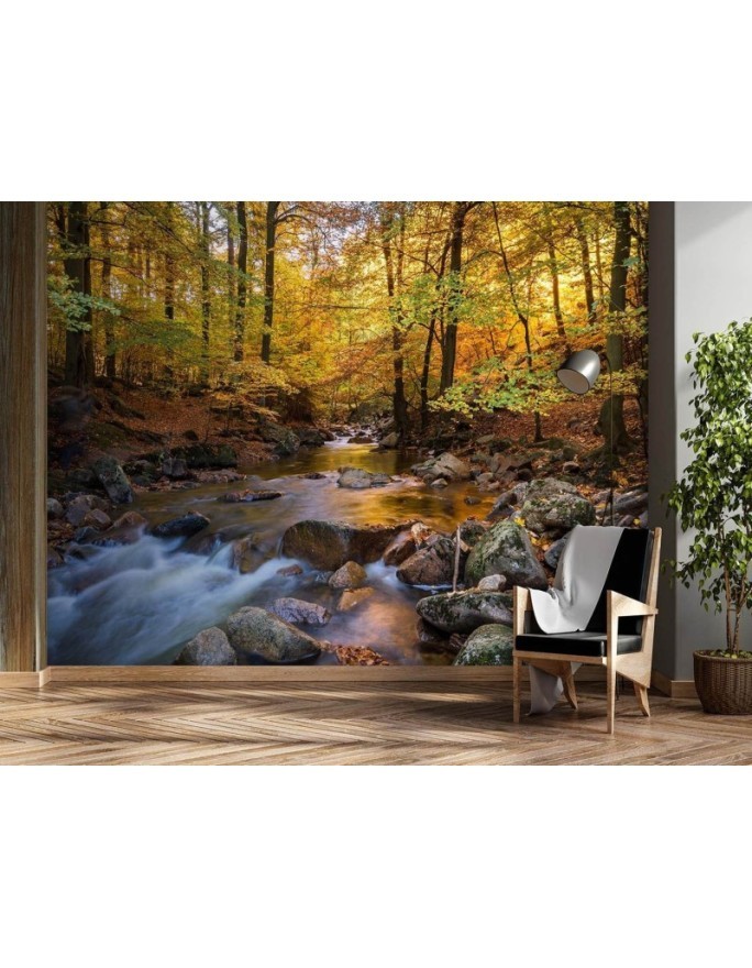 Wallpaper - Mountain stream in a forest | FEEBY