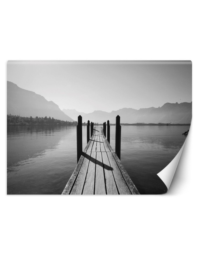 Stylish Wallpapers - Lake mountain in fog landscape | FEEBY