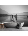 Stylish Wallpapers - Lake mountain in fog landscape | FEEBY