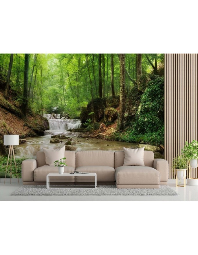 The most fashionable wall murals - Mountain stream forest nature | FEEBY