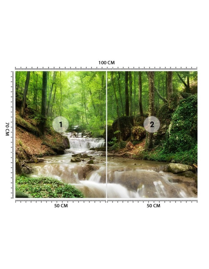 The most fashionable wall murals - Mountain stream forest nature | FEEBY