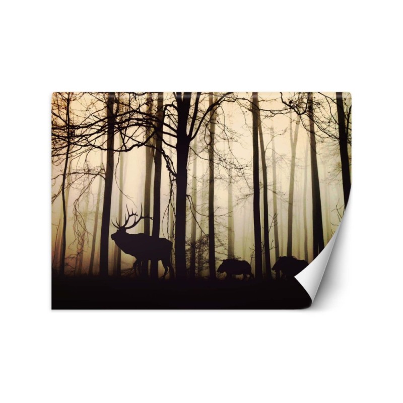 Fleece wall mural from photo - Animals in the forest | FEEBY