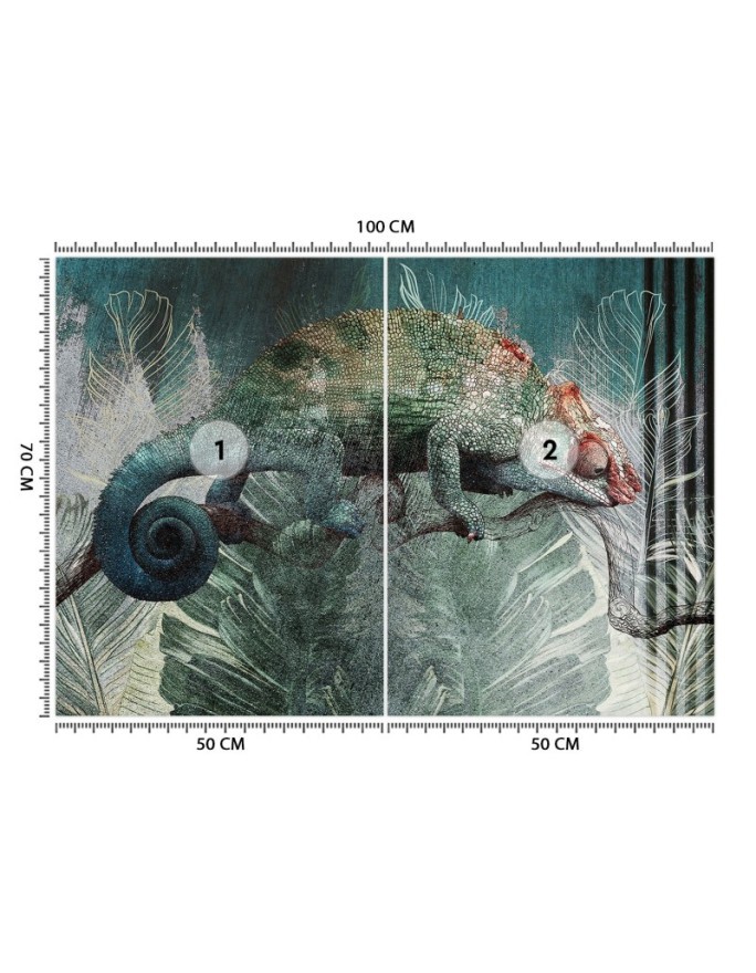 Exotic wall mural - Chameleon tropical forest nature | FEEBY