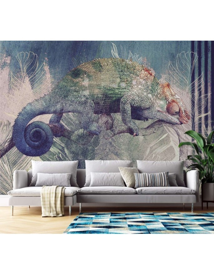Exclusive wall murals - Chameleon on a branch in the jungle | FEEBY
