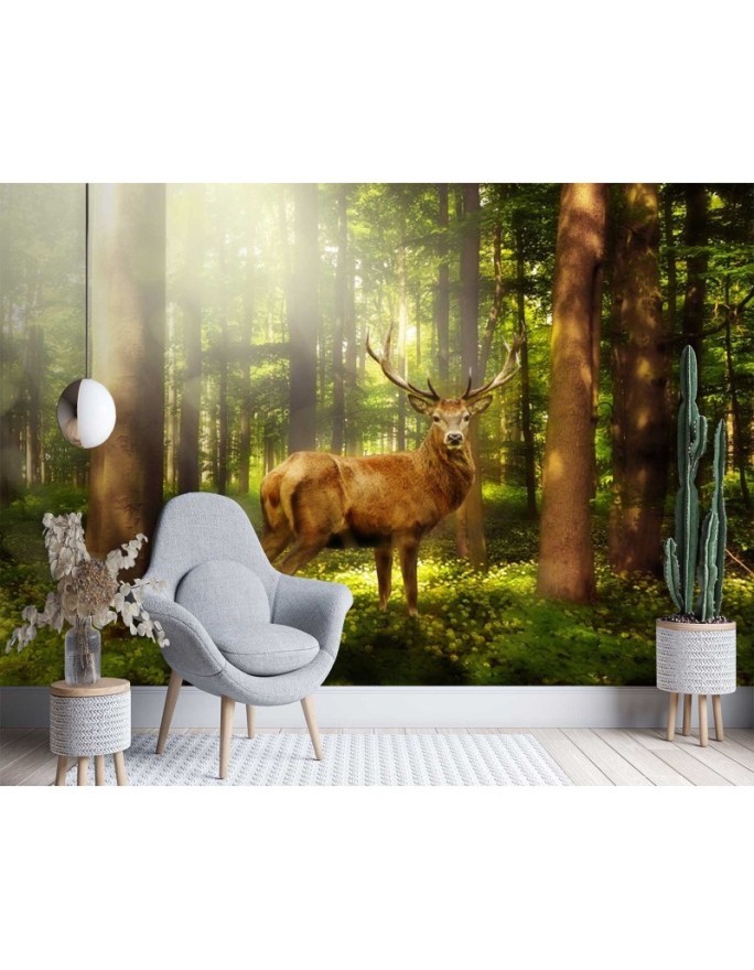 Original wall mural - Deer in the forest | FEEBY
