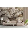 Designer wall murals - Tropical leaves concrete texture | FEEBY