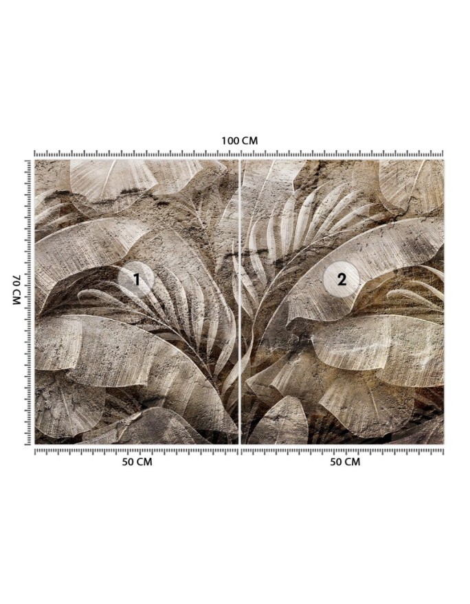 Designer wall murals - Tropical leaves concrete texture | FEEBY