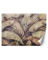 Exclusive wall murals - Palm tree leaves jungle on imitation concrete | FEEBY