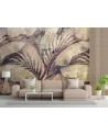 Exclusive wall murals - Palm tree leaves jungle on imitation concrete | FEEBY