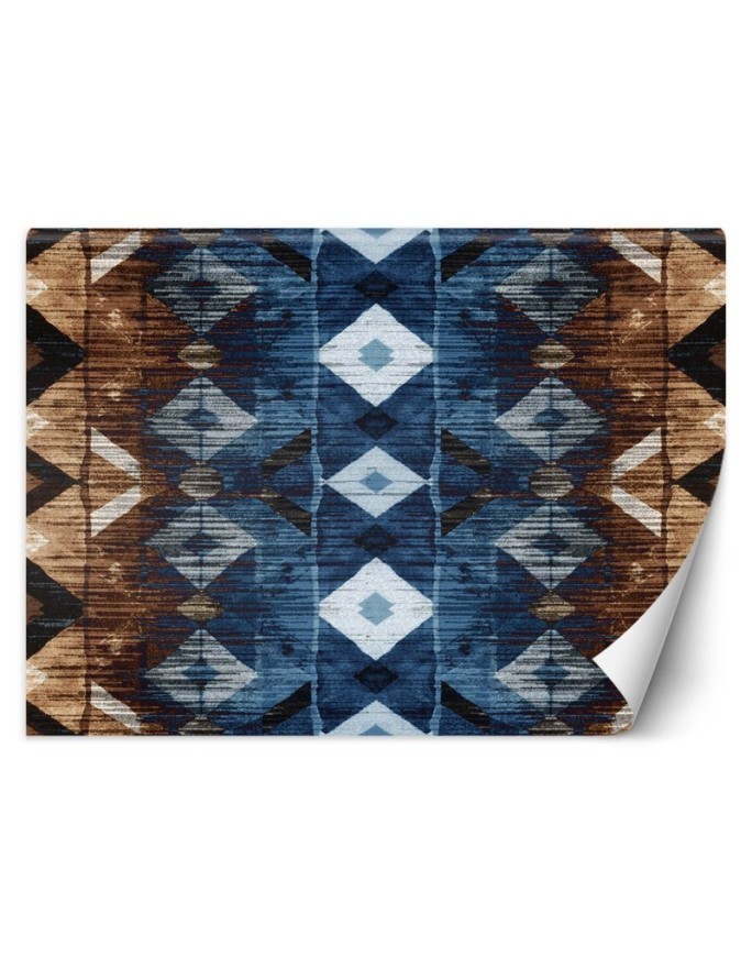 Modern Wallpaper - Geometric pattern blue and brown | FEEBY
