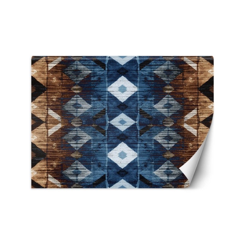 Modern Wallpaper - Geometric pattern blue and brown | FEEBY