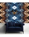 Modern Wallpaper - Geometric pattern blue and brown | FEEBY