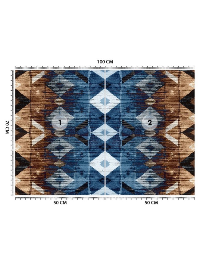Modern Wallpaper - Geometric pattern blue and brown | FEEBY