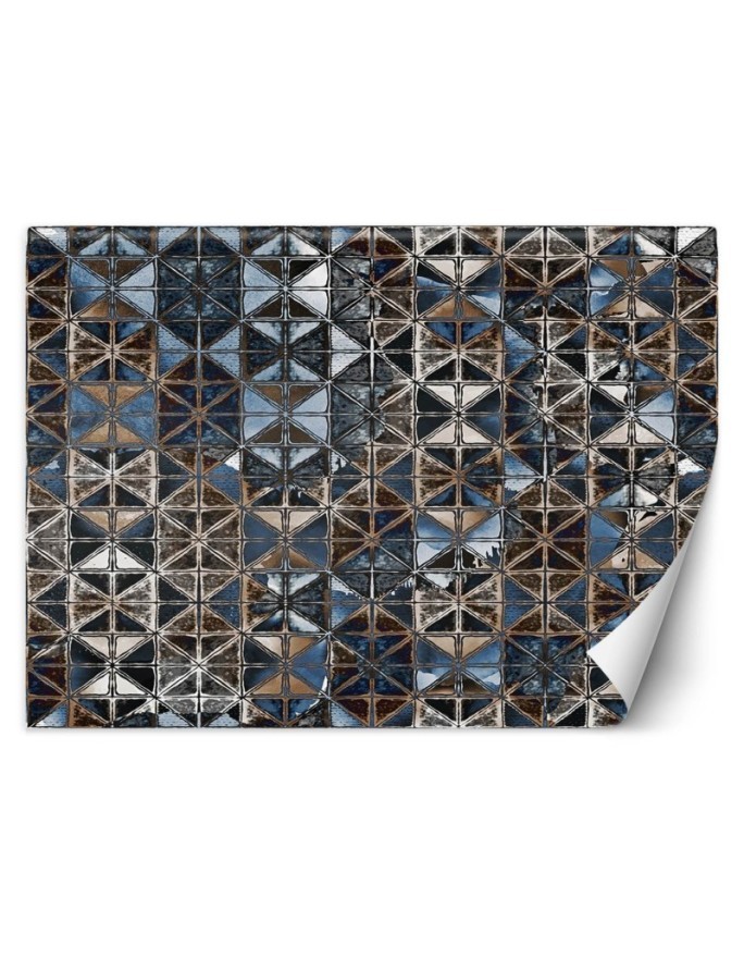 Modern Wallpapers - Blue glass mosaic tiles | FEEBY