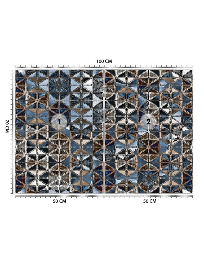 Modern Wallpapers - Blue glass mosaic tiles | FEEBY