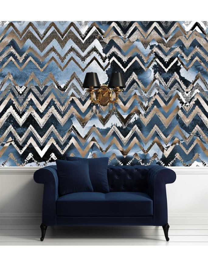 Modern Wallpapers - Zigzags gold glamour pattern | FEEBY