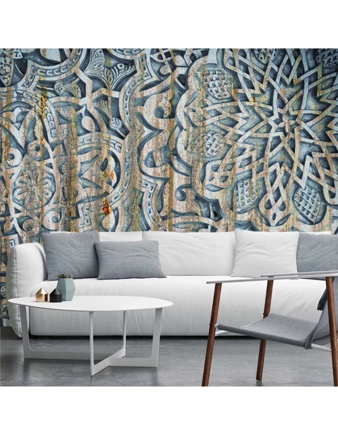 Stylish Wallpapers - Mandala Shapes Blue | FEEBY