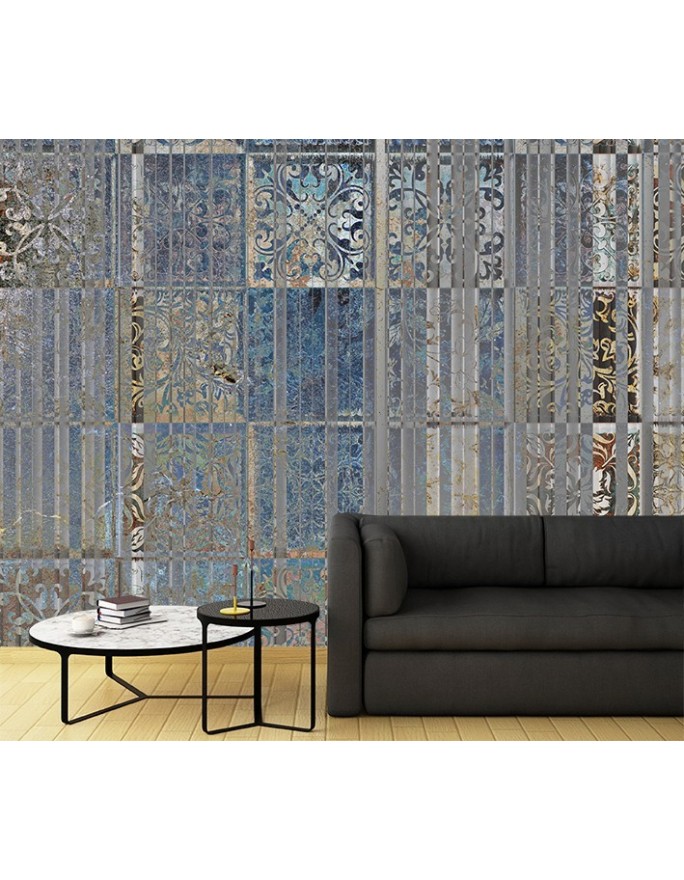 Stylish wall murals for the living room - Orient Mandala Blue | FEEBY