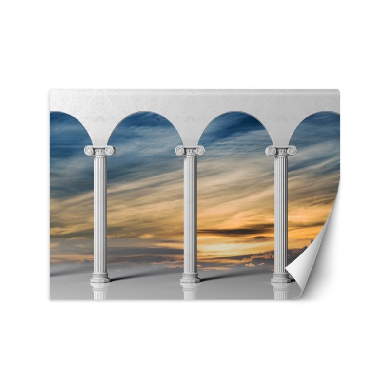 Depth effect wall mural - Columns with sky view | FEEBY