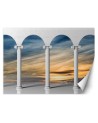Depth effect wall mural - Columns with sky view | FEEBY