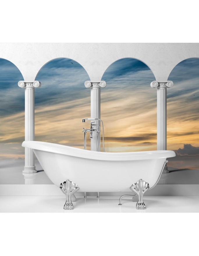 Depth effect wall mural - Columns with sky view | FEEBY