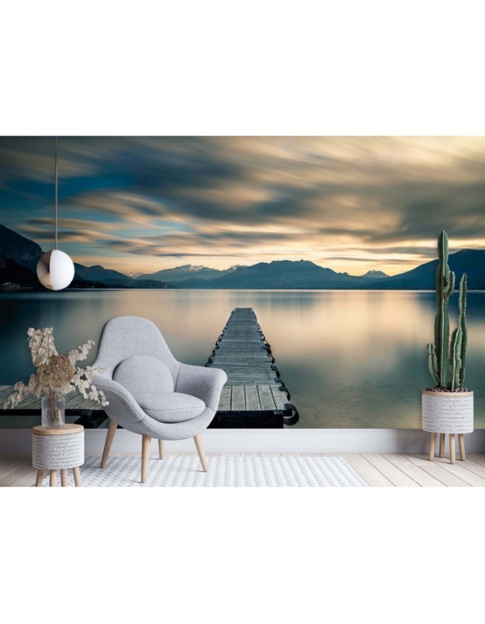 Inspirational wall mural - Wooden deck over a lake | FEEBY