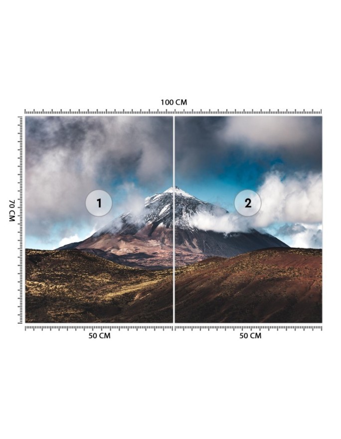 Unique wall murals - Mountain peak in the clouds | FEEBY