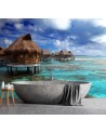Wall murals - Cottage blue tropical beach | FEEBY