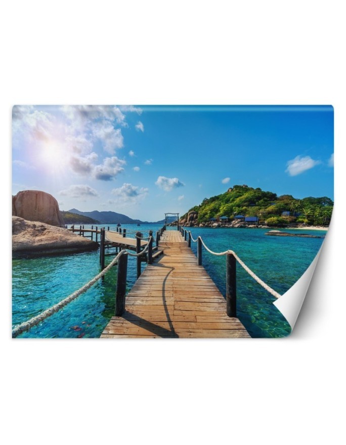 Beautiful wall murals - Tropical beach island palm trees | FEEBY