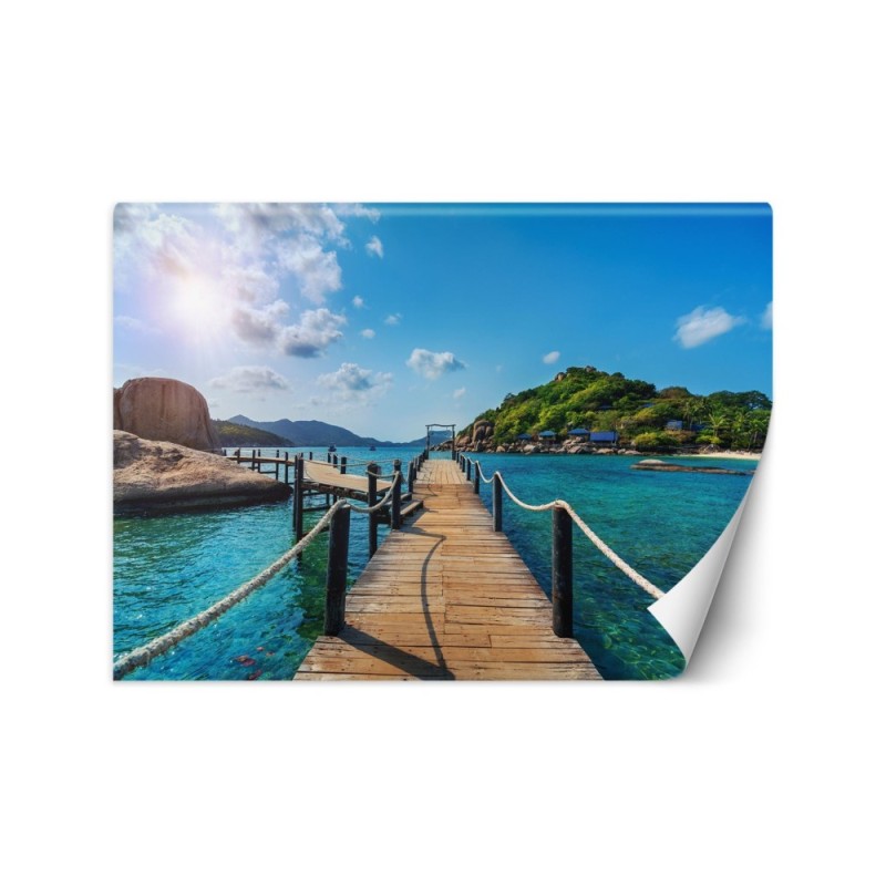 Beautiful wall murals - Tropical beach island palm trees | FEEBY
