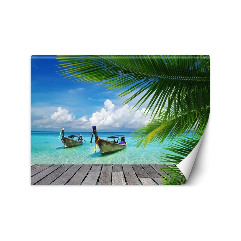 Unique wall murals - Tropical beach palm trees nature | FEEBY