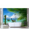 Unique wall murals - Tropical beach palm trees nature | FEEBY