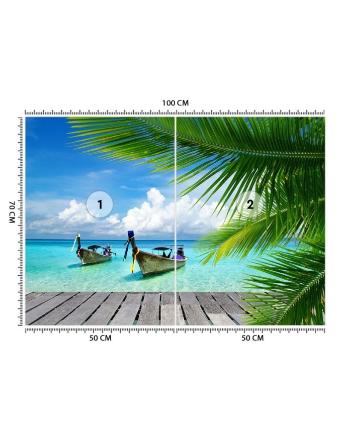 Unique wall murals - Tropical beach palm trees nature | FEEBY